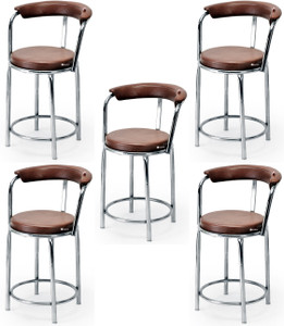 new goyal furniture hotel dining stool for home kitchen restaurant cafe outdoor chambers metal dining chair set of 5 finish color - brown