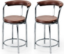 NEW GOYAL FURNITURE Restaurant Dining Stool For Home Kitchen Hotel Cafe outdoor chambers Metal Dining Chair (Set of 2, Finish Color - BROWN)