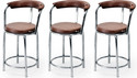 NEW GOYAL FURNITURE Stylish Dining Stool For Home Kitchen Hotel Restaurant Cafe outdoor chambers Metal Dining Chair (Set of 3, Finish Color - BROWN)