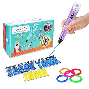 wol3d i tech purple magic 3d pen with 5 in 1 5 m pla filaments for 3d printing with speed control advanced temperature regulation oled display amp ergonomic design  compatible