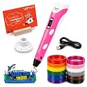 WOL3D iTech Magic 3D Pen with 12 in 1 PLA Filament Refills 5 Metre Each - OLED Display, Adjustable Speed & Temperature Control, USB Powered 3D Printing Pen for Kids, Adults, DIY Art & Crafts