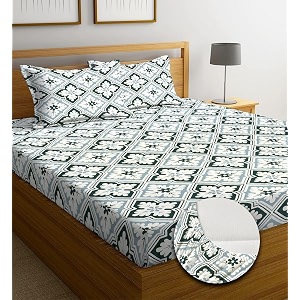 NEW LEAF Premium Cotton Elastic Fitted Bedsheets