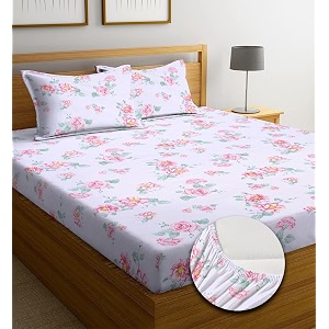 NEW LEAF Premium Cotton Elastic Fitted Bedsheets