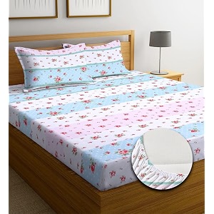 NEW LEAF Premium Cotton Elastic Fitted Bedsheets