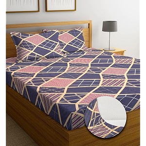 NEW LEAF Premium Cotton Elastic Fitted Bedsheets