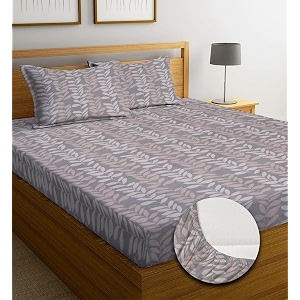 NEW LEAF Premium Cotton Elastic Fitted Bedsheets