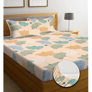 NEW LEAF Premium Cotton Elastic Fitted Bedsheets