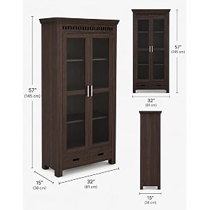 solid sheesham crockery storage unitwooden sideboard storage cabinet for home and kitchen walnut 32 x 15 x 57 inch ignore size photo