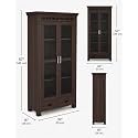 Solid sheesham Crockery Storage Unit/Wooden Sideboard Storage Cabinet for Home and Kitchen (Walnut) (32 x 15 x 57 inch) Ignore Size Photo