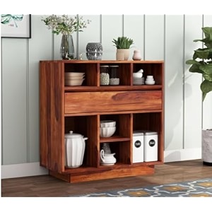 new look furniture solid sheesham wood kitchen crockery cabinet with drawer amp doors for crockery storagewooden sideboard storage for home and kitchens02-honey