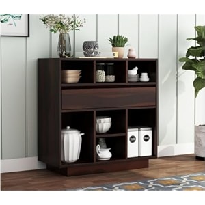 new look furniture solid sheesham wood kitchen crockery cabinet with drawer amp doors for crockery storagewooden sideboard storage for home and kitchens02-walnut