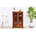 Solid Sheesham Wood Kitchen Crockery Cabinet with Drawer &amp; Doors for Crockery Storage/Wooden Sideboard Storage for Home and Kitchen(Rustic Honey) (30 x 14 x 46.5 inch)