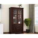 Solid sheesham Wood Kitchen Crockery Cabinet with Door for Storage Unit/Wooden Sideboard Storage Cabinet for Home and Kitchen(S02-Walnut) (32 x 15 x 57 inch) Ignore Size Photo