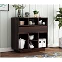 NEW LOOK FURNITURE Solid Sheesham Wood Kitchen Crockery Cabinet with Drawer &amp; Doors for Crockery Storage/Wooden Sideboard Storage for Home and Kitchen(S02-Walnut)