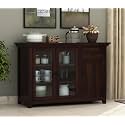 NEW LOOK FURNITURE Solid sheesham Wood Kitchen Crockery Cabinet with Drawer, Shelf and Doors for Storage Unit/Wooden Sideboard Storage Cabinet for Home and Kitchen (Walnut Finish)