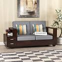 Sheesham Wood 2 Seater Sofa | 2 Seater Sofa with 2 Drawer Storage | Wooden Sofa Set Furniture for Living Room Home Office (40 Density Cushion,Walnut Finish)