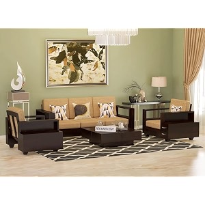 sheesham wood 5 seater sofa set with 2 drawer storage  311 wooden sofa set furniture for living room home office 40 density cushionwalnut