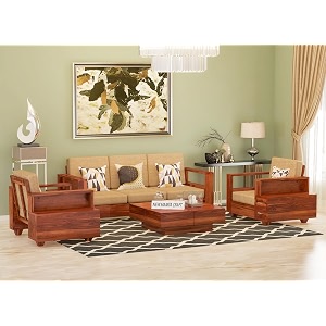 sheesham wood 5 seater sofa set with 2 drawer storage  311 wooden sofa set furniture for living room home office 40 density cushionhoney