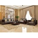 Sheesham Wood 6 Seater Sofa Set with 2 Drawer Storage | 3+2+1 Wooden Sofa Set Furniture for Living Room Home Office (40 Density Cushion,Walnut Finish)