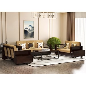 sheesham wood 7 seater sofa set with 2 drawer storage  322 wooden sofa set furniture for living room home office 40 density cushionwalnut
