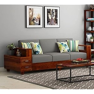 Solid Sheesham Wood Sofa Set 3 Seater