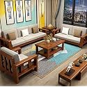 Solid Sheesham Wood 6 Seater Sofa Set