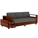 Solid Sheesham Wood Sofa Set 3 Seater