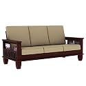 Solid Sheesham Wood Sofa Set 3 Seater