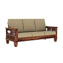 Solid Sheesham Wood Sofa Set 3 Seater