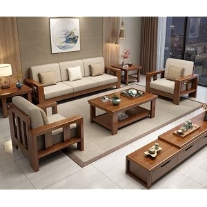 Solid Sheesham Wooden 5 Seater Sofa Set