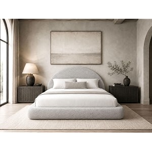 New Round Bed Upholstered Bed Frame -Washable