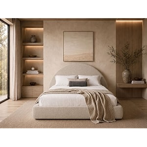 New Round Bed Upholstered Bed Frame -Washable