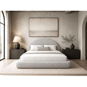 New Round Bed Upholstered Bed Frame -Washable