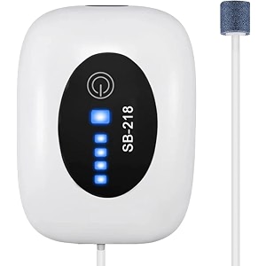 sobo acdc rechargeable air pump for fish tank - 1w 37v-2600mah 2x0018mpa pressure 3lmin flow sb-218
