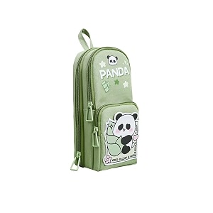new three layer canvas cute aesthetic pencil case for girls large capacity pen pencil pouch compass box for school multifunctional stationery organizer best panda three layer