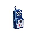 New Three Layer Canvas Cute Aesthetic Pencil Case for Girls Large Capacity Pen Pencil Pouch Compass Box for School Multifunctional Stationery Organizer Best (Space Police Pouch)