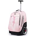 NEW TILAMI 19 Inch Rolling Backpack for School Stair-Climbing, Pink Fairy