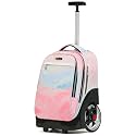 NEW TILAMI 19 Inch Rolling Backpack for School Stair-Climbing, Pink