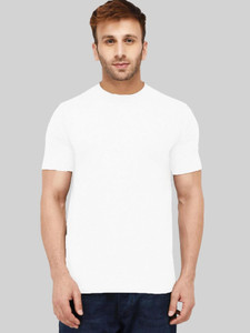 new trends collection self design men round neck white t-shirt