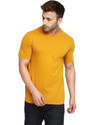 New Trends Collection Men Self Design Round Neck Cotton Blend Yellow T-Shirt