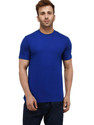 New Trends Collection Solid Men Half Sleeve Round Neck Royal Blue T-Shirt (Pack of 1) Men Self Design Round Neck Cotton Blend Blue T-Shirt