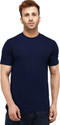 New Trends Collection Self Design Men Round Neck Dark Blue T-Shirt