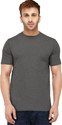 New Trends Collection Solid Men Half Sleeve Dark Grey T-Shirt (Pack of 1) Men Self Design Round Neck Cotton Blend Grey T-Shirt