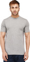 New Trends Collection Solid Men Half Sleeve Grey T-Shirt (Pack of 1) Men Self Design Round Neck Cotton Blend Grey T-Shirt