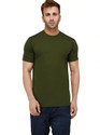 New Trends Collection Solid Men Half Sleeve Round Neck Olive Green (Mehandi) T-Shirt (Pack of 1) Men Self Design Round Neck Cotton Blend Dark Green T-Shirt