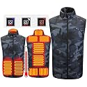 New Unisex Heated Vest with 3 Heating Levels, 9 Heating Zones, Washable Stand Collar Lightweight Zip Heated Vest