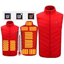 New Unisex Heated Vest with 3 Heating Levels, 9 Heating Zones, Washable Stand Collar Lightweight Zip Heated Vest