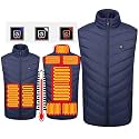 New Unisex Heated Vest with 3 Heating Levels, 9 Heating Zones, Washable Stand Collar Lightweight Zip Heated Vest