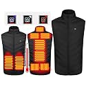 New Unisex Heated Vest with 3 Heating Levels, 9 Heating Zones, Washable Stand Collar Lightweight Zip Heated Vest