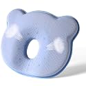 New Upgrade Baby Portable Memory Foam Donut Pillow,Cute Cartoon Bear Soft and Cozy Pillow, Breathable Bedding Set Blue